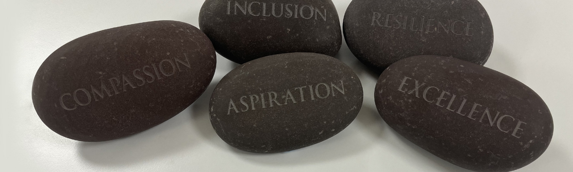 iCare Values image of values carved into rocks